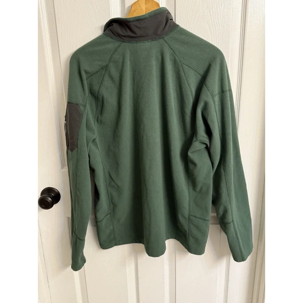 The North Face Flash Dry Green 1/4 Zip Fleece Pullover Men's Sz XL Cozy Warm